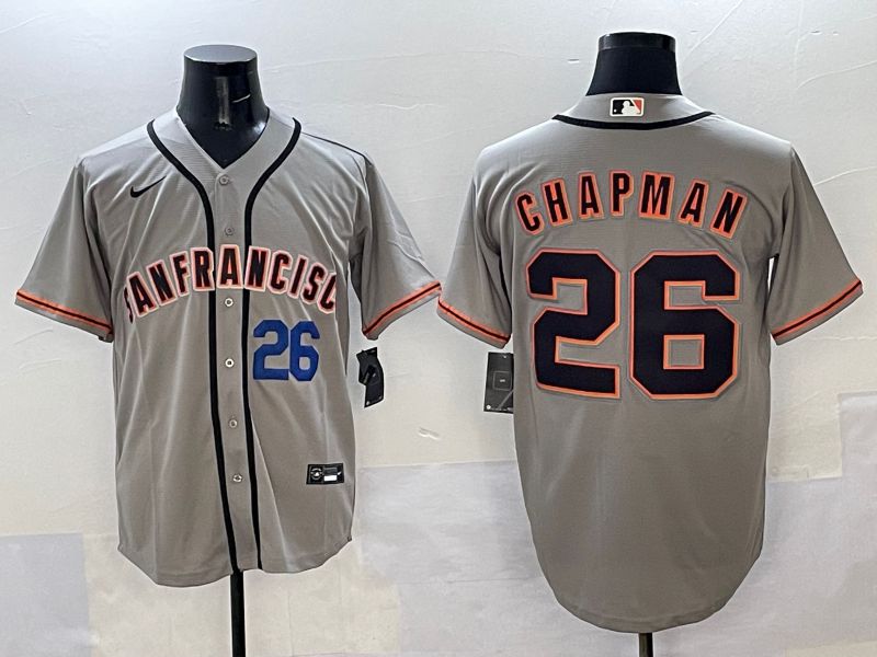 Men San Francisco Giants 26 Chapman Grey Game Nike 2025 MLB Jersey style 35